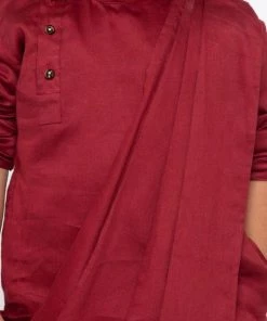 JBN Creation Boys' Maroon Cotton Kurta And Pyjama Set