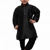 JBN Creation Boys Black Silk Kurta With Pajama Set 2 JBN Creation Boys Black Silk Kurta With Pajama Set