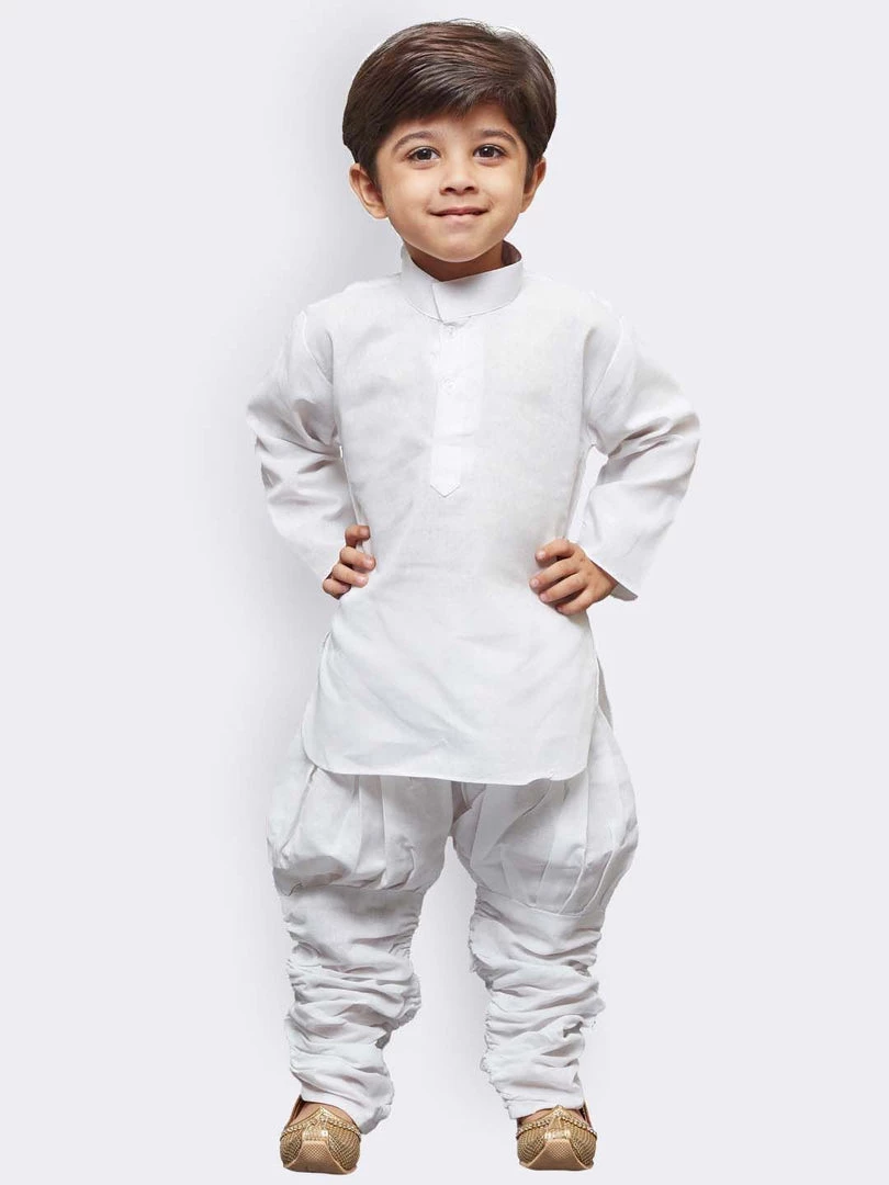 JBN Creation Buy 1 Get 1 Boys' White Linen Kurta And Pyjama Set 4 JBN Creation Buy 1 Get 1 Boys' White Linen Kurta And Pyjama Set