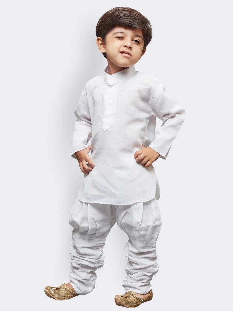 JBN Creation Buy 1 Get 1 Boys' White Linen Kurta And Pyjama Set 6 JBN Creation Buy 1 Get 1 Boys' White Linen Kurta And Pyjama Set