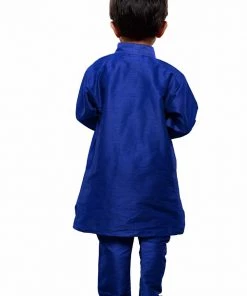 JBN Creation Vastramay Boys Blue Solid Kurta With Churidar