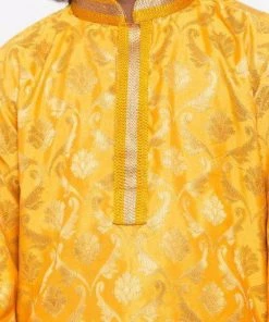 JBN Creation Buy 1 Get 1 Boys' Yellow Cotton Silk Kurta And Pyjama Set 10 JBN Creation Buy 1 Get 1 Boys' Yellow Cotton Silk Kurta And Pyjama Set