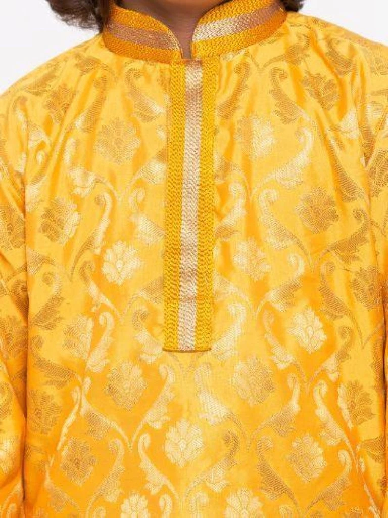 JBN Creation Buy 1 Get 1 Boys' Yellow Cotton Silk Kurta And Pyjama Set 5 JBN Creation Buy 1 Get 1 Boys' Yellow Cotton Silk Kurta And Pyjama Set