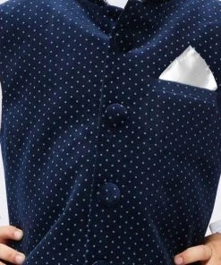 JBN Creation Boys' White Cotton Kurta, Waistcoat And Pyjama Set