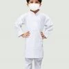 JBN Creation Boys' White Cotton Kurta And Pyjama Set