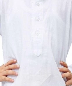 JBN Creation Boys' White Cotton Kurta, Pyjama & Dupatta Set