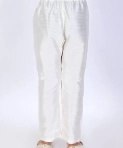 VASTRAMAY Boys Cream-Coloured Solid Relax-Fit Pyjamas