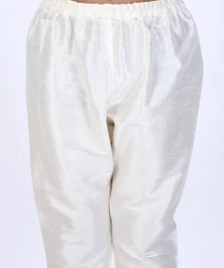 VASTRAMAY Boys Cream-Coloured Solid Relax-Fit Pyjamas