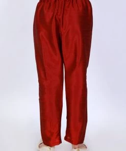 Boys VASTRAMAY Boy's Maroon Solid Ethnic Pyjamas