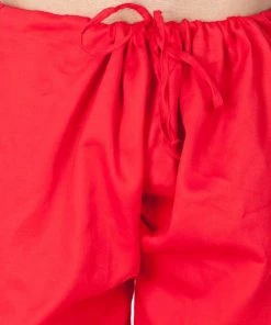 JBN Creation Boys' Red Cotton Pathani
