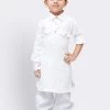 JBN Creation Boys' White Cotton Pathani