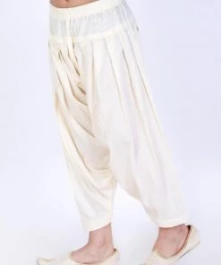 VASTRAMAY Boys Cream-Coloured Solid Patiala