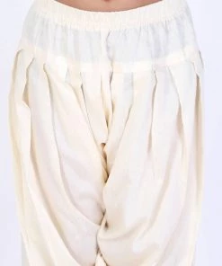 VASTRAMAY Boys Cream-Coloured Solid Patiala