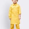 JBN Creation Boys' Yellow Cotton Pathani