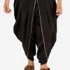 Vastramay Boys' Black Silk Blend Solid Dhoti Pant 1 Vastramay Boys' Black Silk Blend Solid Dhoti Pant