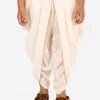 Vastramay Boys' Cream Silk Blend Solid Dhoti Pant