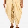 Vastramay Boys' Gold Silk Blend Solid Dhoti Pant