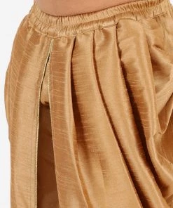 Vastramay Boys' Rose Gold Silk Blend Solid Dhoti Pant