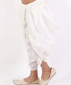 Vastramay Boys' White Silk Blend Dhoti