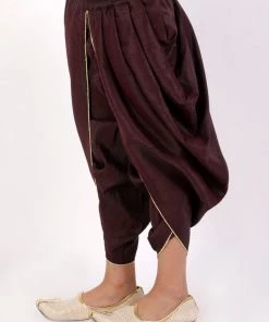 Vastramay Boys' Burgundy Silk Blend Dhoti