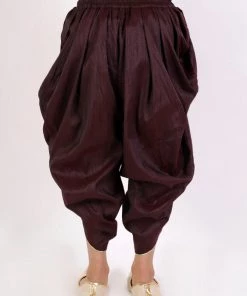 Vastramay Boys' Burgundy Silk Blend Dhoti