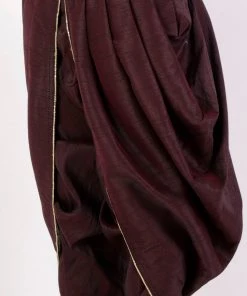 Vastramay Boys' Burgundy Silk Blend Dhoti