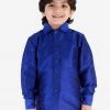 JBN Creation Boys' Blue Silk Long Sleeves Ethnic Shirt