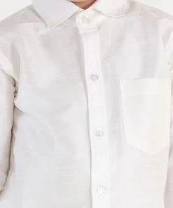 JBN Creation Boys' White Silk Long Sleeves Ethnic Shirt 11 JBN Creation Boys' White Silk Long Sleeves Ethnic Shirt