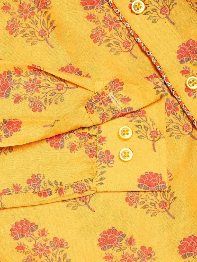 VASTRAMAY Boys' Multicolor-Base-Orange Ethnic Shirt 6 VASTRAMAY Boys' Multicolor-Base-Orange Ethnic Shirt