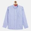 VASTRAMAY Boys' Lavender Jacquard Ethnic Shirt
