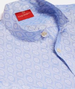 VASTRAMAY Boys' Lavender Jacquard Ethnic Shirt