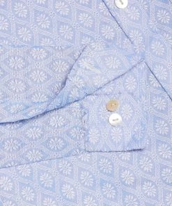 VASTRAMAY Boys' Lavender Jacquard Ethnic Shirt