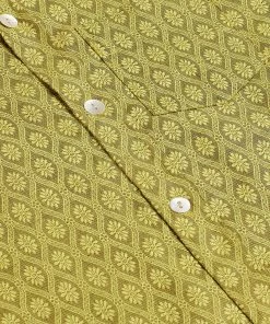 VASTRAMAY Boys' Yellow Jacquard Ethnic Shirt