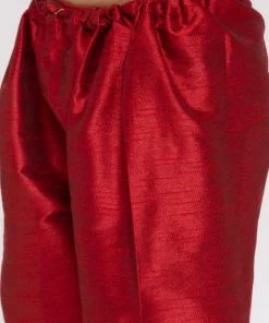 JBN Creation Boys' Pink Cotton Silk Sherwani And Churidar Set