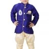 JBN Creation Boys' Blue Cotton Silk Kurta And Breedges Set 2 JBN Creation Boys' Blue Cotton Silk Kurta And Breedges Set