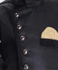 Vastramay Cotton Blend Black Baap Beta Sherwani Set