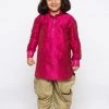 JBN Creation Buy 1 Get 1 Boys' Pink Cotton Silk Kurta And Dhoti Pant Set