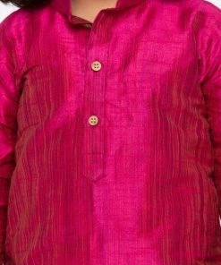 JBN Creation Buy 1 Get 1 Boys' Pink Cotton Silk Kurta And Dhoti Pant Set