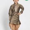 JBN Creation Boys' Bronze Cotton Silk Blend Kurta And Dhoti Pant Set