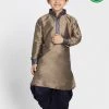 JBN Creation Boys' Bronze Cotton Silk Blend Kurta And Dhoti Pant Set 2 JBN Creation Boys' Bronze Cotton Silk Blend Kurta And Dhoti Pant Set