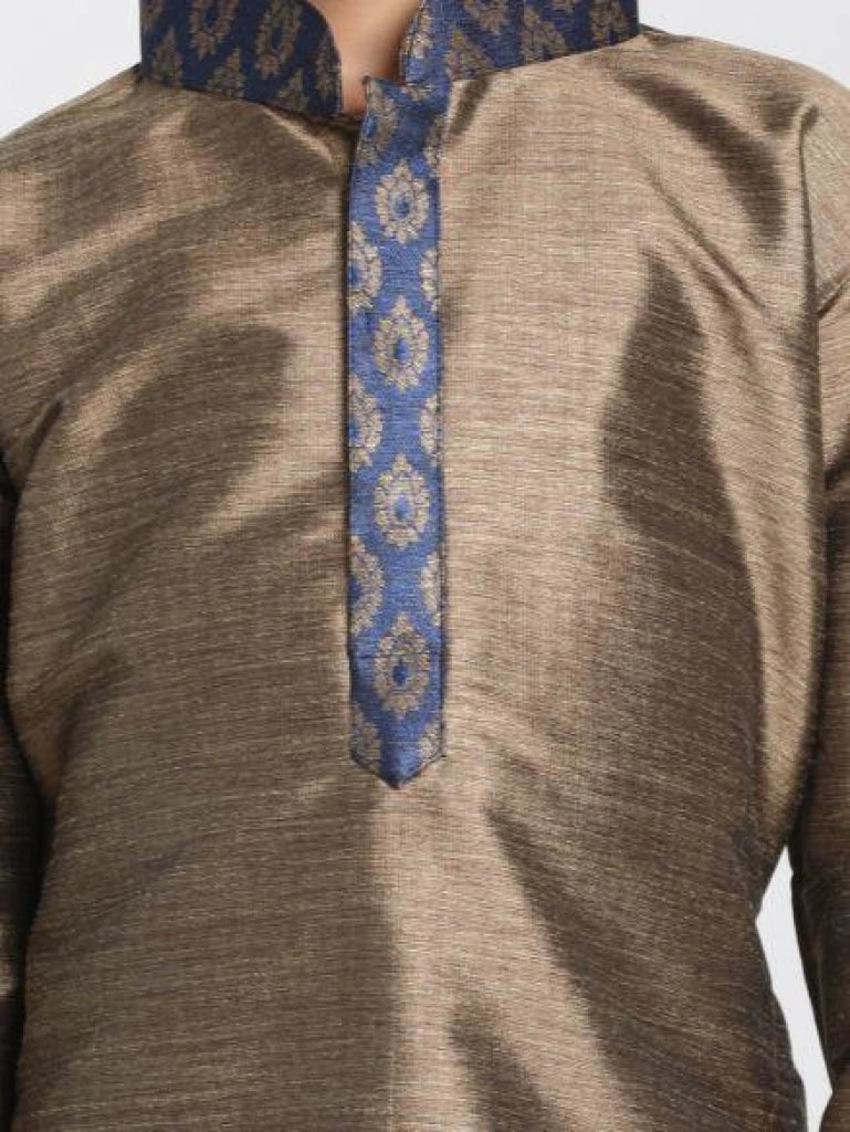 JBN Creation Boys' Bronze Cotton Silk Blend Kurta And Dhoti Pant Set 5 JBN Creation Boys' Bronze Cotton Silk Blend Kurta And Dhoti Pant Set