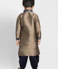 JBN Creation Boys' Bronze Cotton Silk Blend Kurta And Dhoti Pant Set 12 JBN Creation Boys' Bronze Cotton Silk Blend Kurta And Dhoti Pant Set