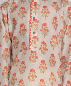 Vastramay Multicolor-Base-Beige And Cream Baap Beta Kurta And Patiala Set