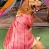 Vastramay Dogs' Pink Woven Silk Blend Dress Ethnic Wear For Pets