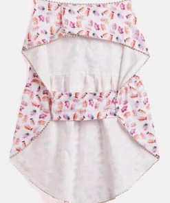 Vastramay Dogs' White Abstract Printed Cotton Blend Dress