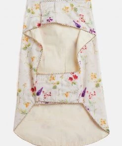 Ethnic Wear For Pets Vastramay Dogs' Cream Floral Printed Cotton Blend Ethnic Jacket