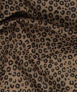 Vastramay Cheetah Print Brown Cotton Blend Running Fabric
