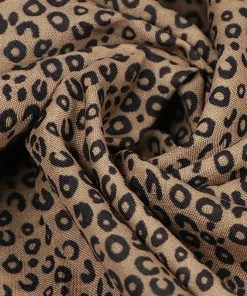 Vastramay Cheetah Print Brown Cotton Blend Running Fabric