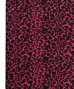 Vastramay Cheetah Print Pink Base Cotton Blend Running Fabric