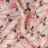 Vastramay Floral Printed Peach Base Soft Cotton Linen Fabric
